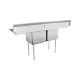 Empura Stainless ESD21818LR18 Sink 74"W X 23.5"D X 44.25"H (2) Compartment