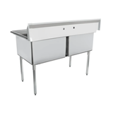 Empura Stainless ESD22424 Sink 55"W X 29.5"D X 44.25"H (2) Compartment