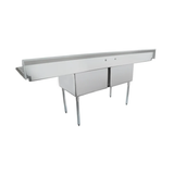 Empura Stainless ESD22424LR24 Sink 98"W X 29.5"D X 44.25"H (2) Compartment