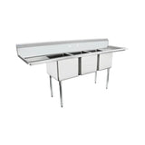 Empura Stainless ESD31620LR18 Sink 88"W X 25.5"D X 44.25"H (3) Compartment