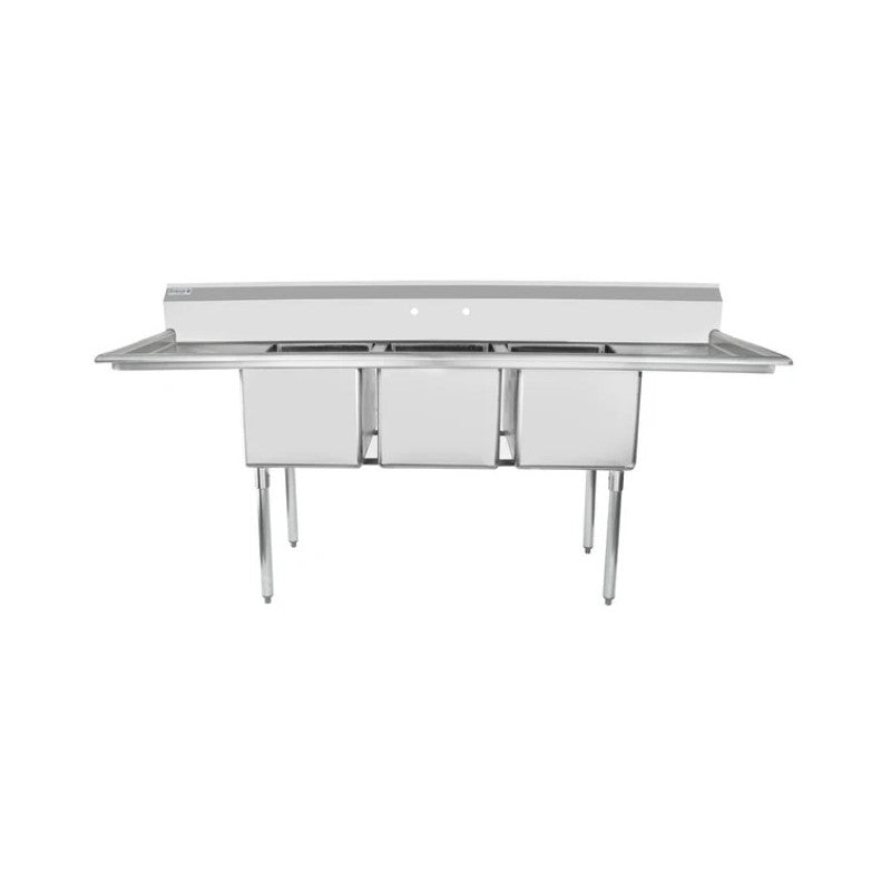 Empura Stainless ESD31620LR18 Sink 88"W X 25.5"D X 44.25"H (3) Compartment
