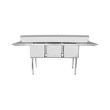 Empura Stainless ESD31620LR18 Sink 88"W X 25.5"D X 44.25"H (3) Compartment