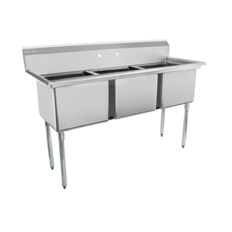 Empura Stainless ESD31818 Sink 63"W X 23.5"D X 44.25"H (3) Compartment