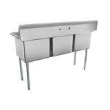 Empura Stainless ESD31818 Sink 63"W X 23.5"D X 44.25"H (3) Compartment