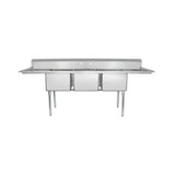 Empura Stainless ESD31818LR18 Sink 94"W X 23.5"D X 44.25"H (3) Compartment