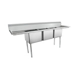 Empura Stainless ESD31818LR18 Sink 94"W X 23.5"D X 44.25"H (3) Compartment