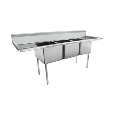 Empura Stainless ESD31824LR18 Sink 94"W X 29.5"D X 44.25"H (3) Compartment