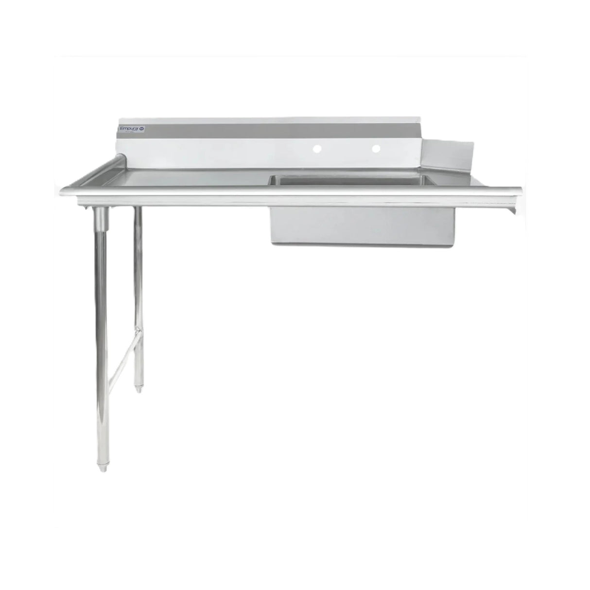 Empura Stainless E-SDT-48L Stainless Steel Soiled Dish Table Left Side 48"W X 30"D X 43.75"H