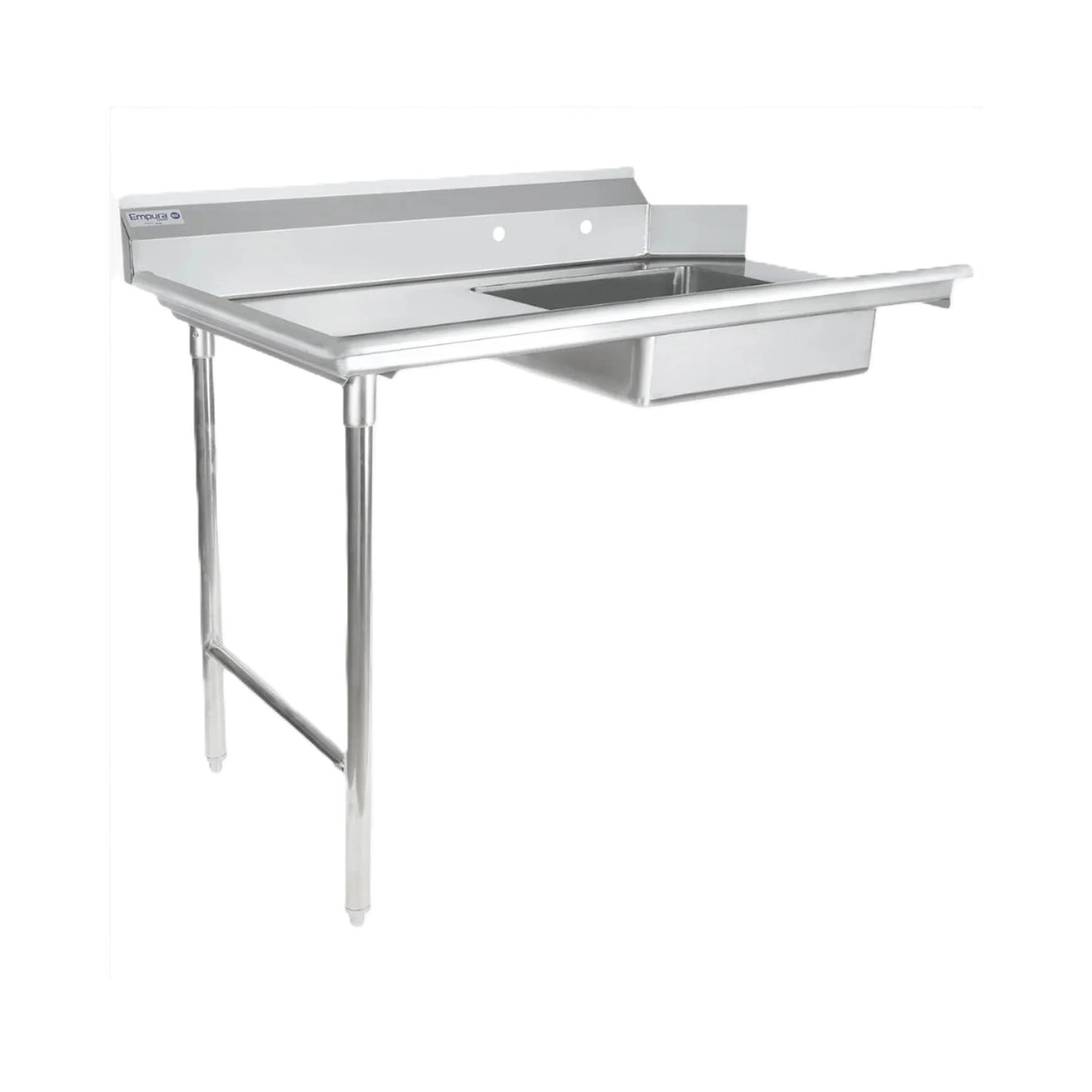 Empura Stainless E-SDT-48L Stainless Steel Soiled Dish Table Left Side 48"W X 30"D X 43.75"H