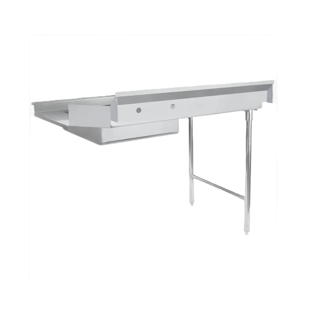 Empura Stainless E-SDT-48L Stainless Steel Soiled Dish Table Left Side 48"W X 30"D X 43.75"H