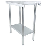 Empura Stainless FT1530E Filler Table 15"W X 30"D X 34.75"H 18 Gauge 430 Stainless Steel