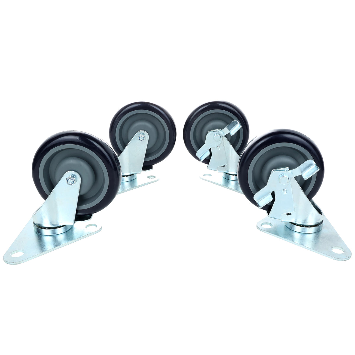 Empura Parts E-161S Caster Set Heavy Duty Triangular Plate Mount