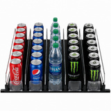 Optional Black 5 Lane Pusher Pre-Assembled Bundle Per Shelf Add-on Accessory Compatible With SS-P210WA-B