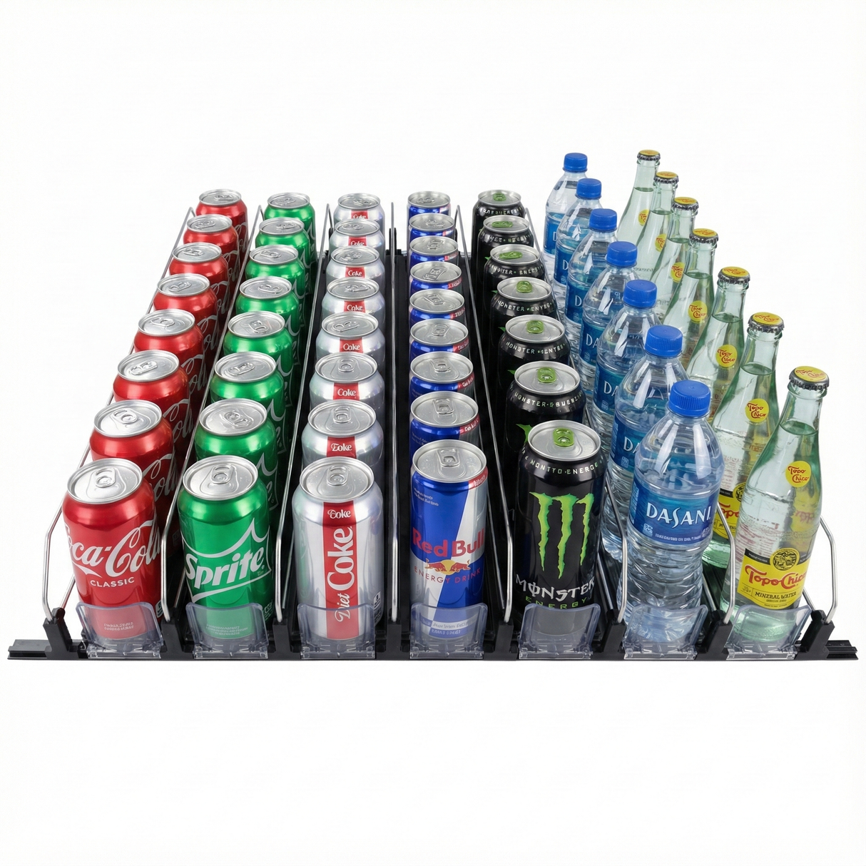 Optional Black 7 Lane Pusher Bundle Per Shelf Add-on Accessory Compatible with ESM-42B