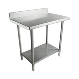 Empura Stainless SWT4B2436 Work Table 36"W X 24"D X 35"H Super Duty 4 Inch Backsplash