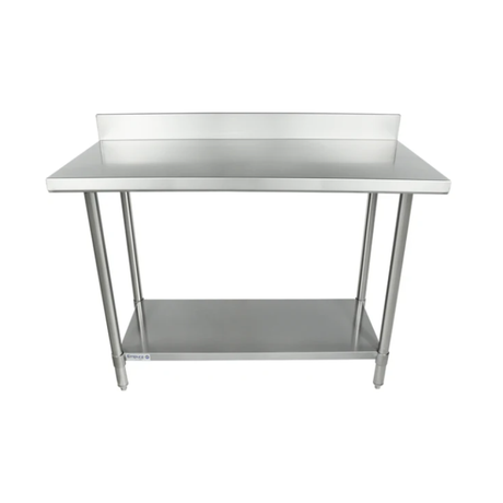 Empura Stainless SWT4B2448 Work Table 48"W X 24"D X 35"H Super Duty 4 Inch Backsplash