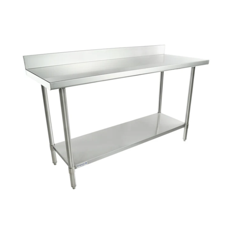 Empura Stainless SWT4B2460 Work Table 60"W X 24"D X 35"H Super Duty 4 Inch Backsplash