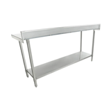 Empura Stainless SWT4B2472 Work Table 72"W X 24"D X 35"H Super Duty 4 Inch Backsplash