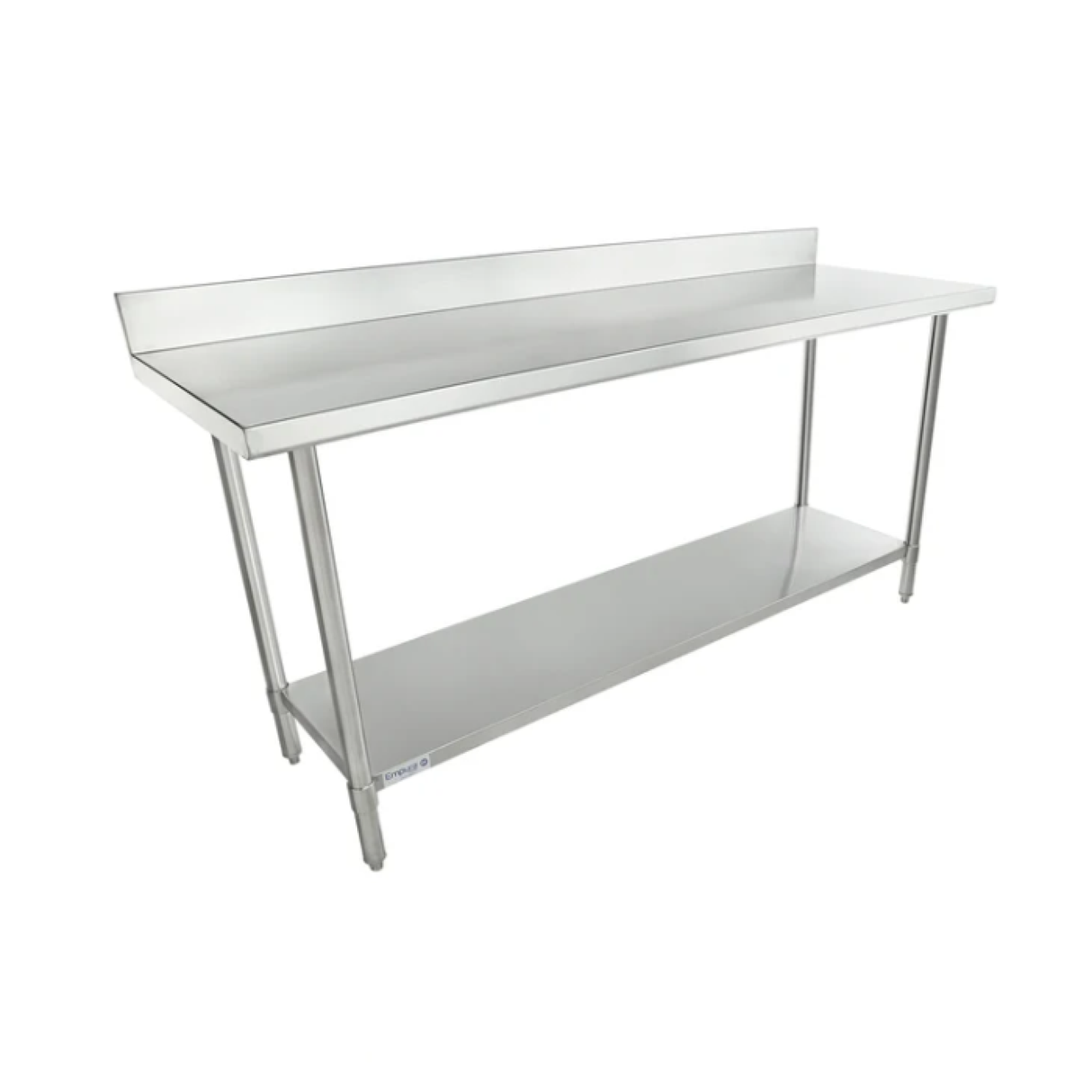 Empura Stainless SWT4B2472 Work Table 72"W X 24"D X 35"H Super Duty 4 Inch Backsplash