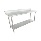 Empura Stainless SWT4B2472 Work Table 72"W X 24"D X 35"H Super Duty 4 Inch Backsplash