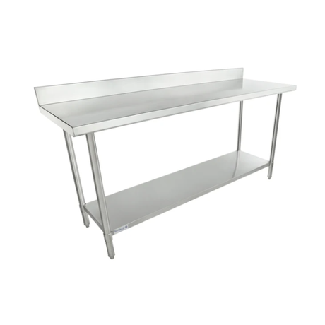 Empura Stainless SWT4B2472 Work Table 72"W X 24"D X 35"H Super Duty 4 Inch Backsplash