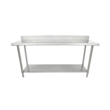 Empura Stainless SWT4B2472 Work Table 72"W X 24"D X 35"H Super Duty 4 Inch Backsplash