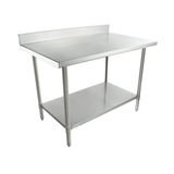 Empura Stainless SWT4B3048 Work Table 48"W X 30"D X 35"H Super Duty 4 Inch Backsplash