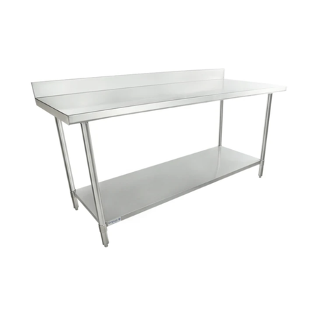 Empura Stainless SWT4B3072 Work Table 72"W X 30"D X 35"H 4 Inch Backsplash