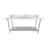 Empura Stainless SWT4B3072 Work Table 72"W X 30"D X 35"H 4 Inch Backsplash