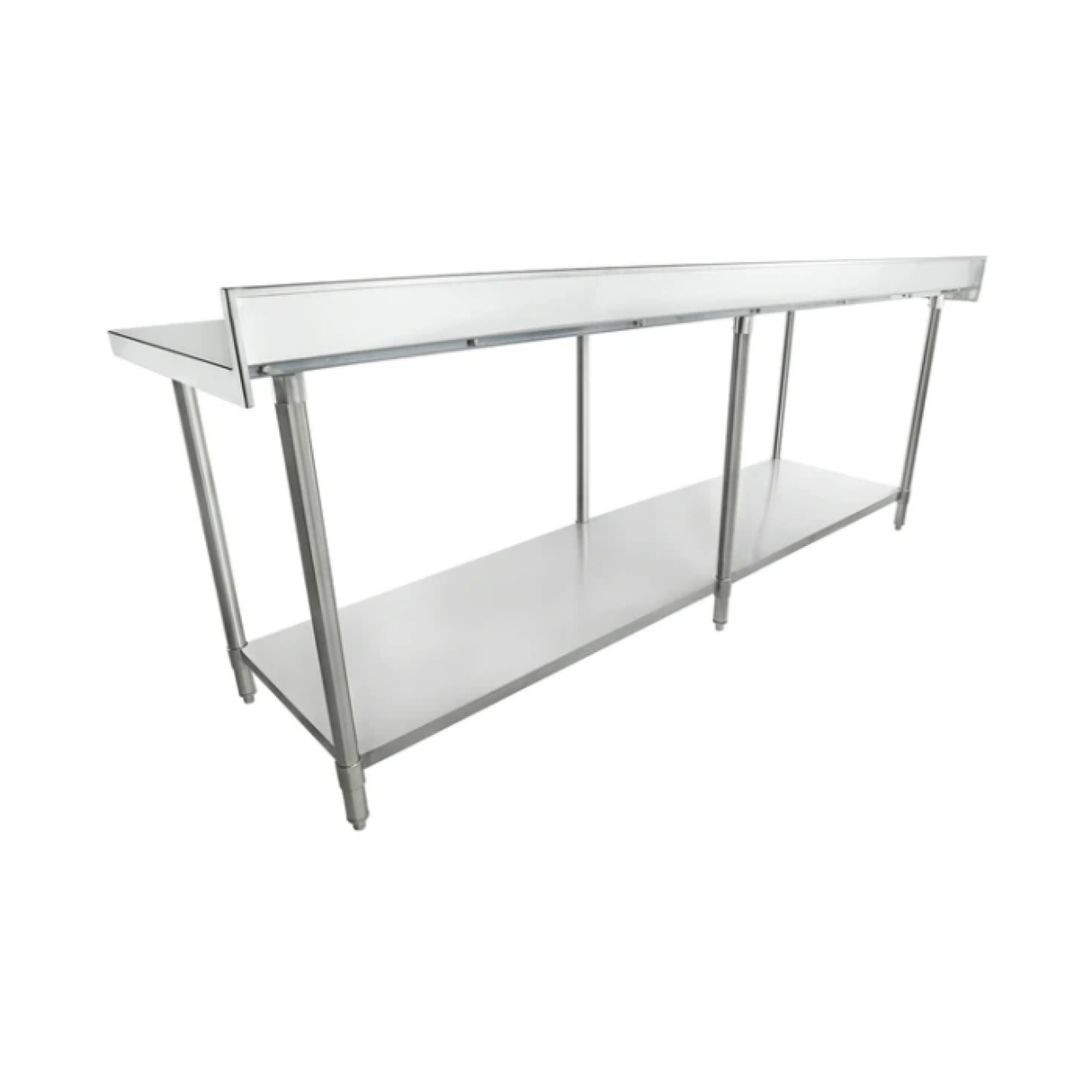 Empura Stainless SWT4B3096 Work Table 96"W X 30"D X 35"H Super Duty 4 Inch Backsplash