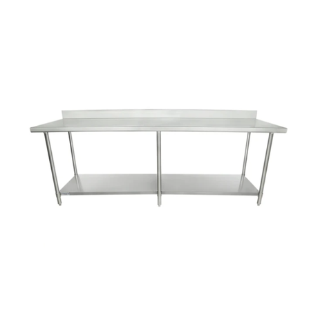 Empura Stainless SWT4B3096 Work Table 96"W X 30"D X 35"H Super Duty 4 Inch Backsplash