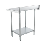 Empura Stainless WT4B2430 Work Table 30"W X 24"D X 35"H Standard Duty 4 Inch Backsplash