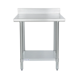 Empura Stainless WT4B2430 Work Table 30"W X 24"D X 35"H Standard Duty 4 Inch Backsplash