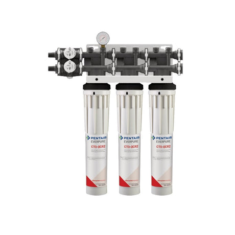 Everpure QTCR-3 Water Filter System Triple (3) CTO-QCR2 Activated Carbon Cartridge