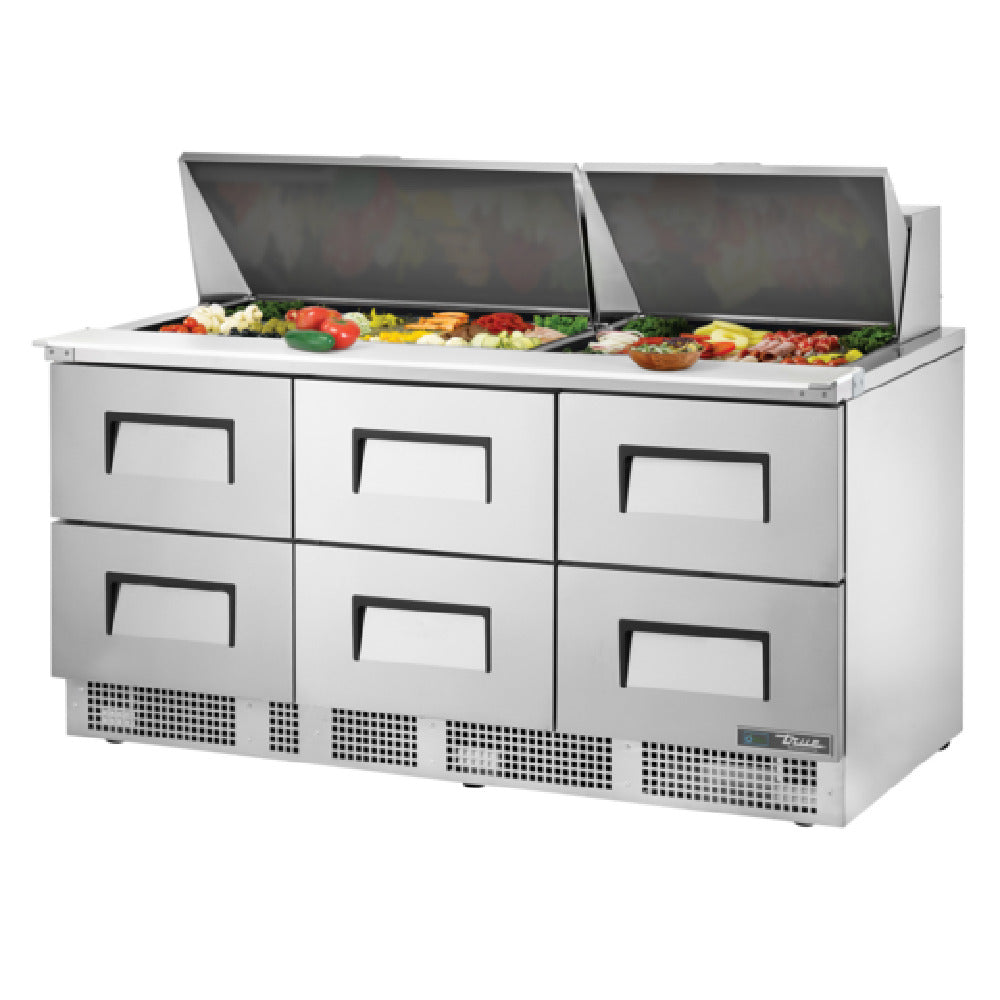 True Refrigeration TFP-72-30M-D-6-HC Sandwich/Salad Unit Three-section ...