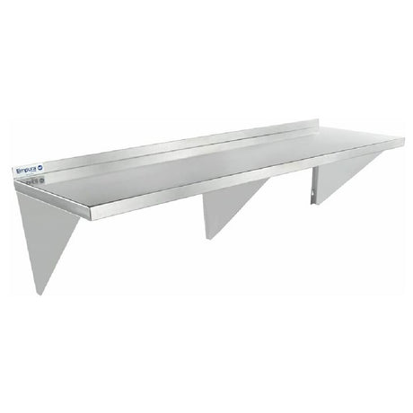 Stainless steel wall mount storage shelf with triangular brackets, Empura 1860WS16G