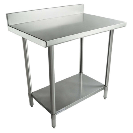 Empura Stainless SWT4B2436 Work Table 36"W X 24"D X 35"H Super Duty 4 Inch Backsplash