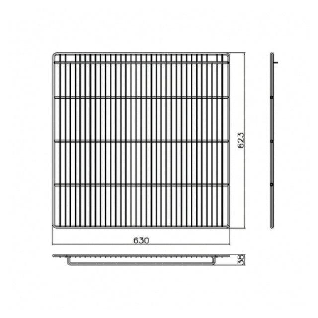 Metal grill grate with parallel bars for Empura Coated Wire Shelf in ETM-72 refrigeration