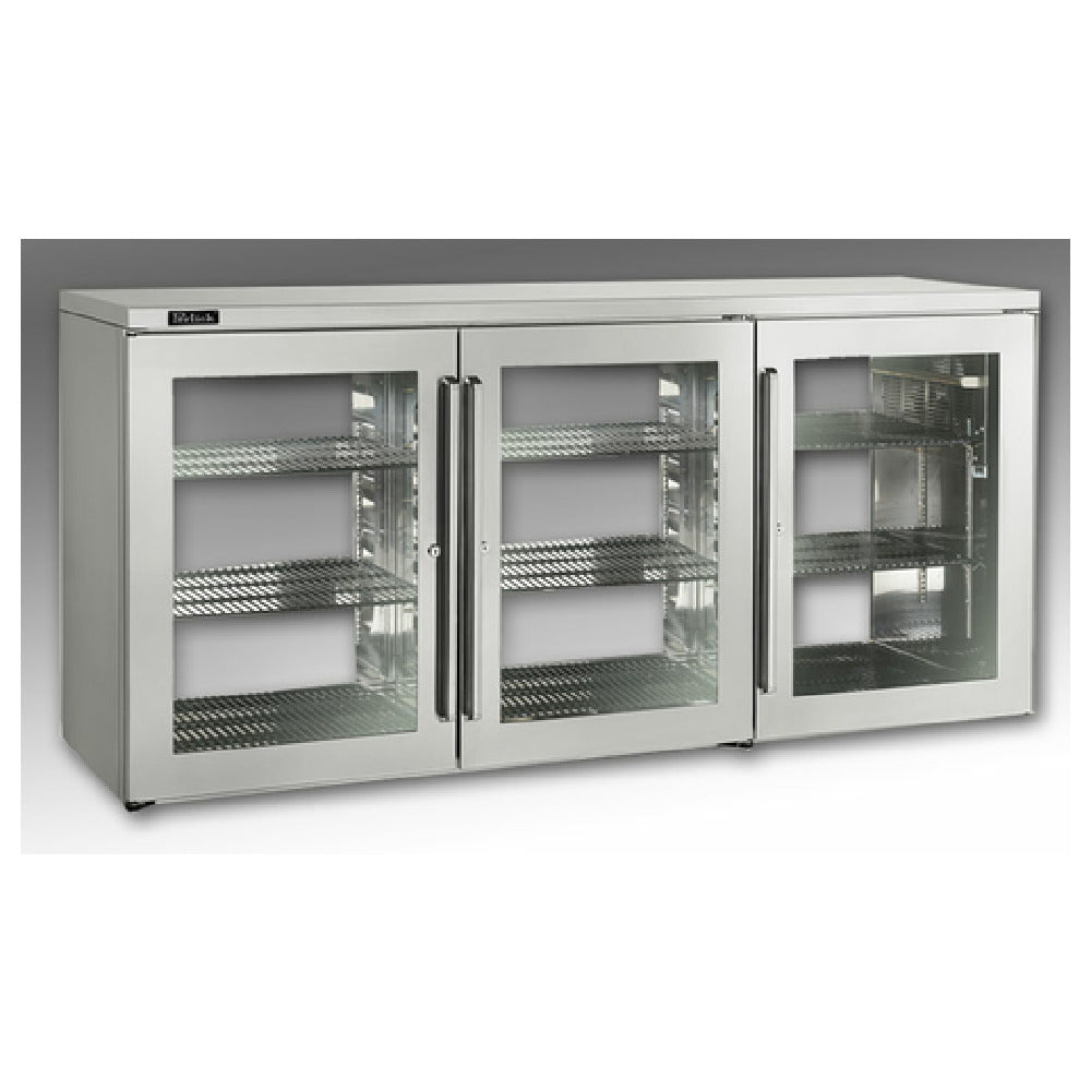 Perlick PTR72 - Pass-Thru Refrigerated Back Bar Cabinet, Three-section, 72"W