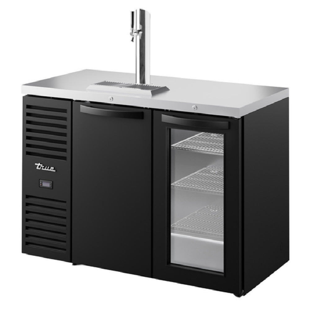 True Mfg. - Premier Bar TDR48-RISZ1-L-B-SG-1 - Refrigerated Draft Bar Cooler, Two-section