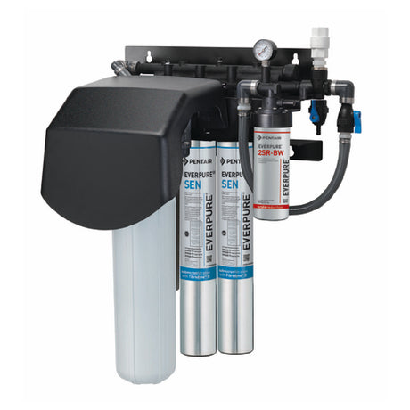 Water filtration system featuring EC210 Prefilter and submicron carbon block cartridges