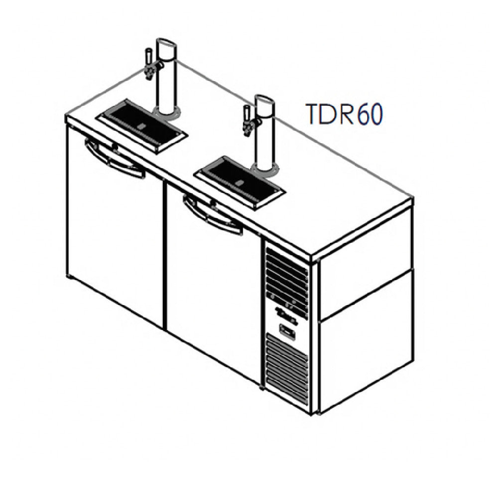 True Refrigeration TDR60-RI Refrigerated Draft Bar Cooler Two-section 60"W