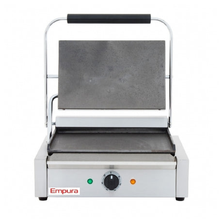 Empura Stainless E-SG-811E/F Single Flat Commercial Panini Sandwich Grill Heavy Duty Professional Quality