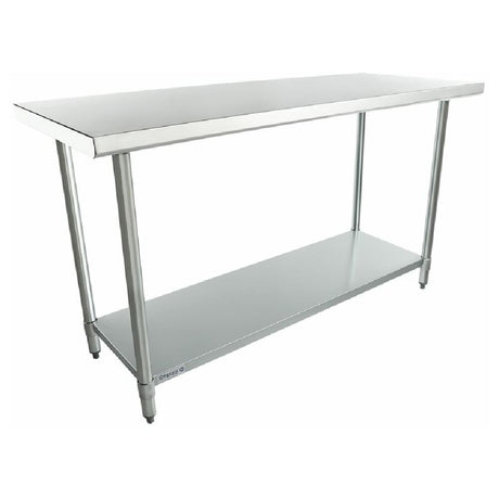 Stainless steel duty work table with adjustable feet and undershelf, Empura WT2460