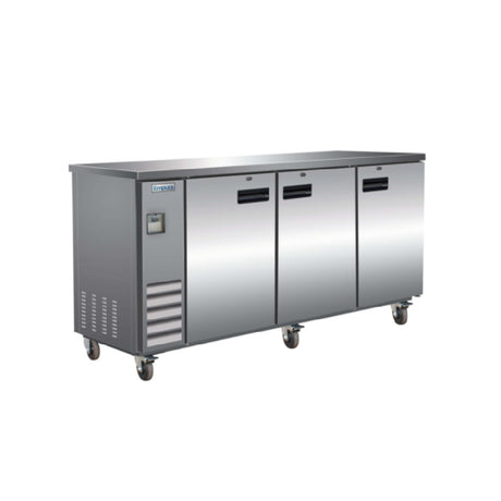 Empura E-KBB70-3-24-S - Back Bar Cooler, 3 Swing Solid Doors, 73"W X 24 7/16"D X 41 3/4"H