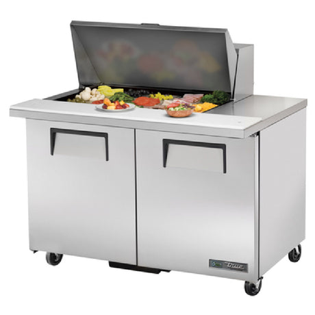 True Mfg. - General Foodservice TSSU-48-15M-B-HC - Mega Top Sandwich/Salad Unit, (15) 1/6 Size (4"D) Poly Pans