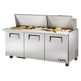 True Mfg. - General Foodservice TSSU-72-30M-B-ST-HC - Mega Top Sandwich/Salad Unit