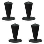 Four black conical speaker stands in a grid for Hoshizaki LP-6P leg package with painted legs