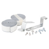 White mounting bracket kit extension with foam strips for B-900 bins hardware components