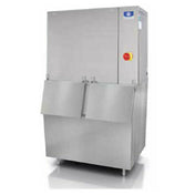 Stainless steel Manitowoc IDT1900W SpaceMaker Series Marine Ice Maker with dual storage bins